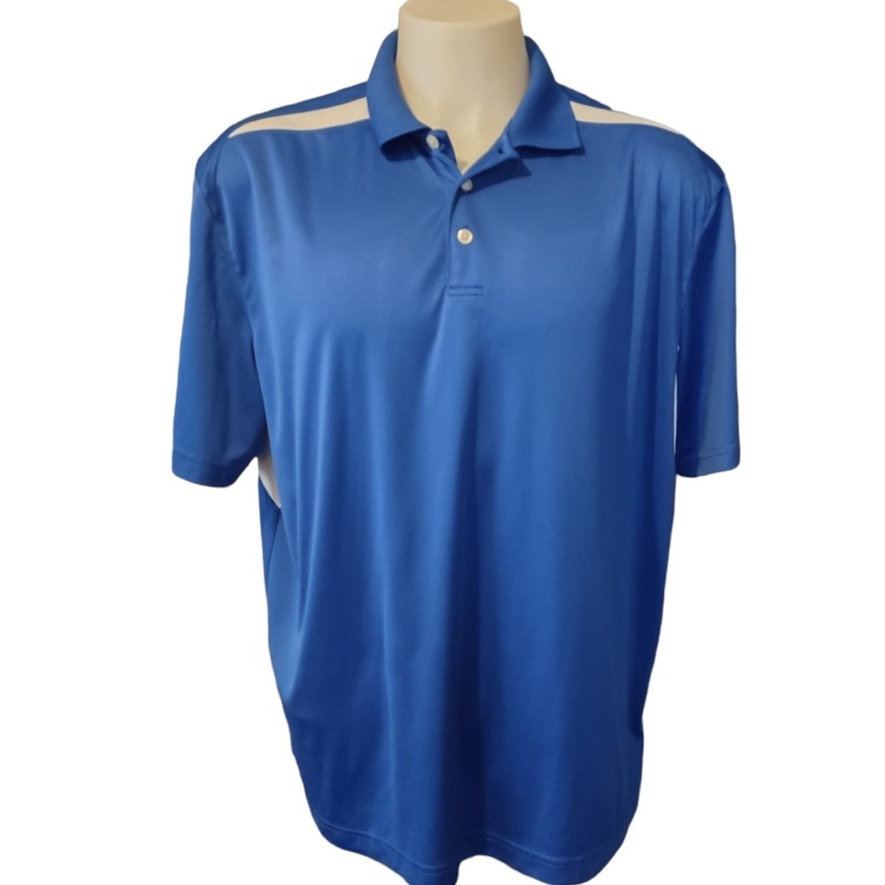 Chaps Polo Shirt Mens XXL Athleisure Norm Core Blue Short Sleeve Performance Top